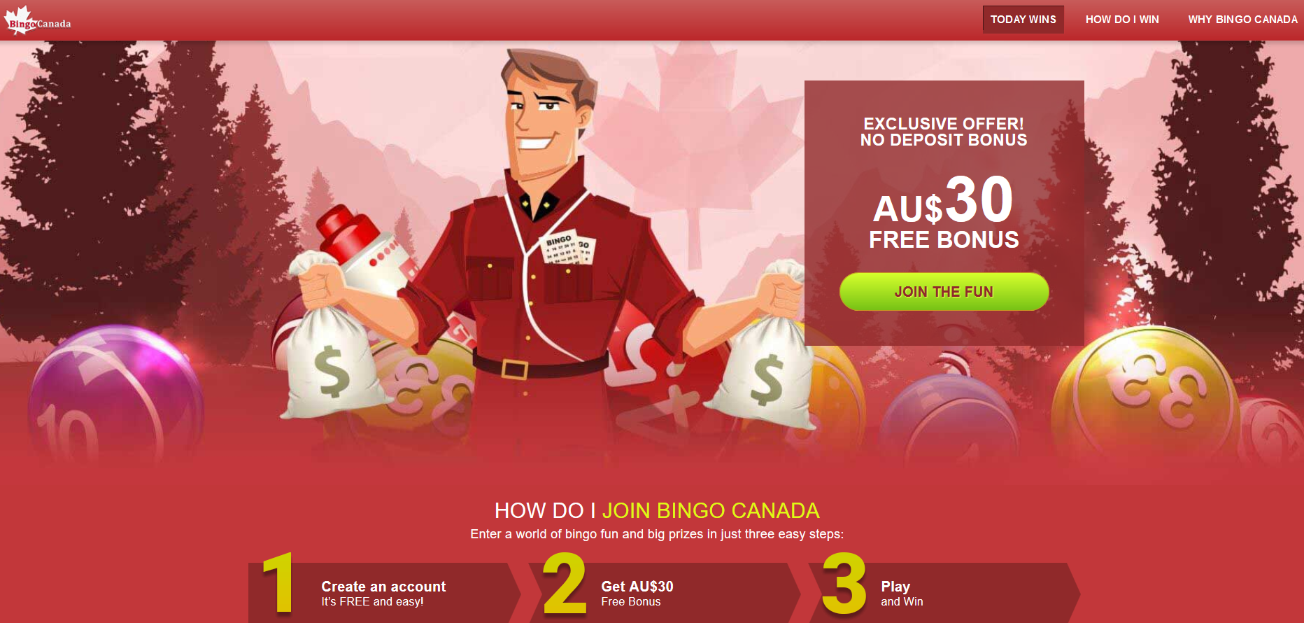 Bingo Canada  Bonus $30 Free Bonus