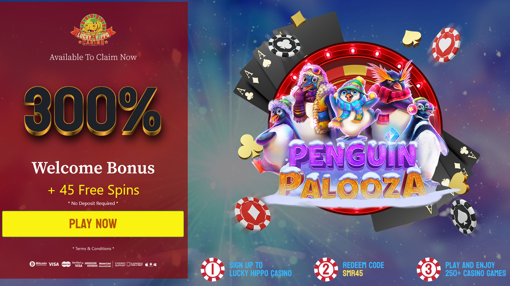 250% WELCOME BONUS + 50 FREE SPINS