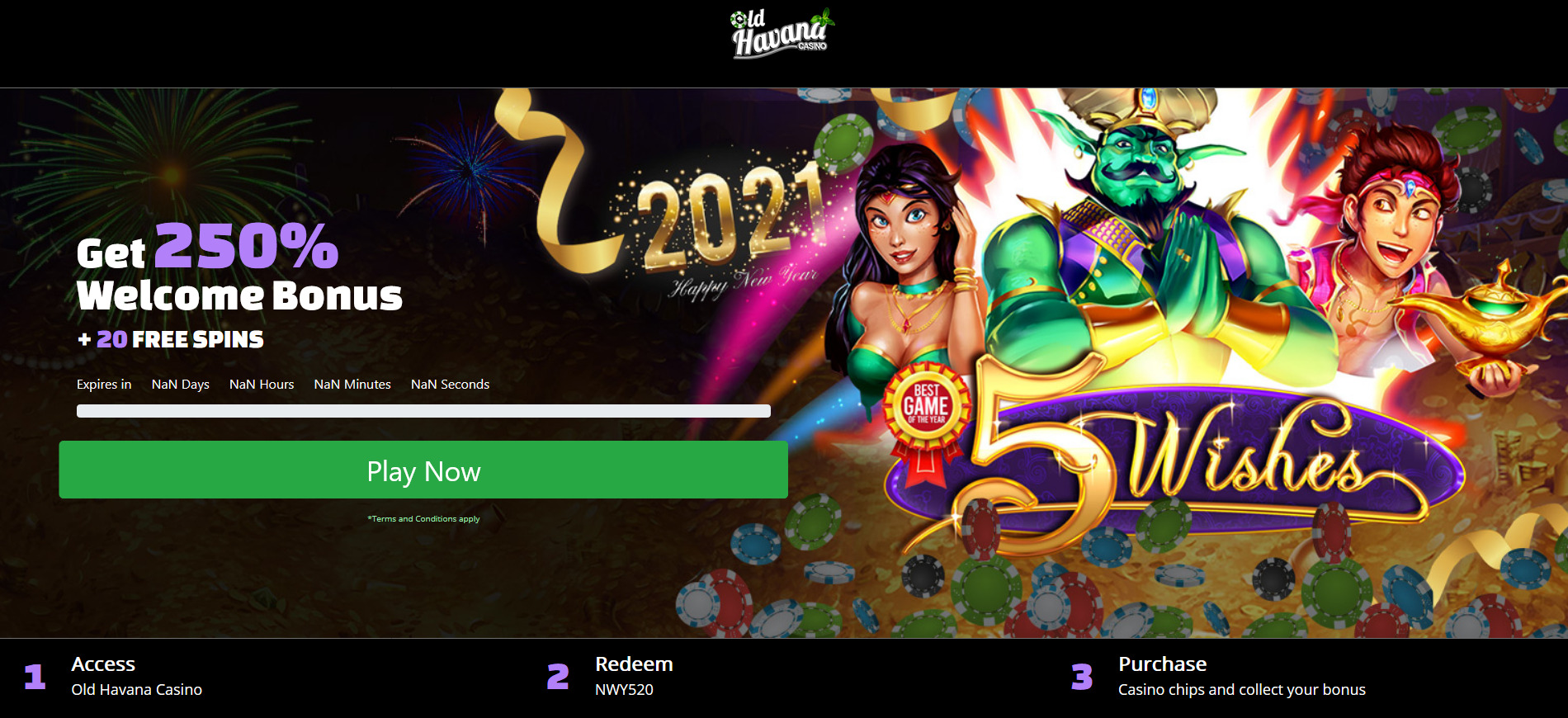 Get 250% Welcome Bonus + 20 FREE SPINS