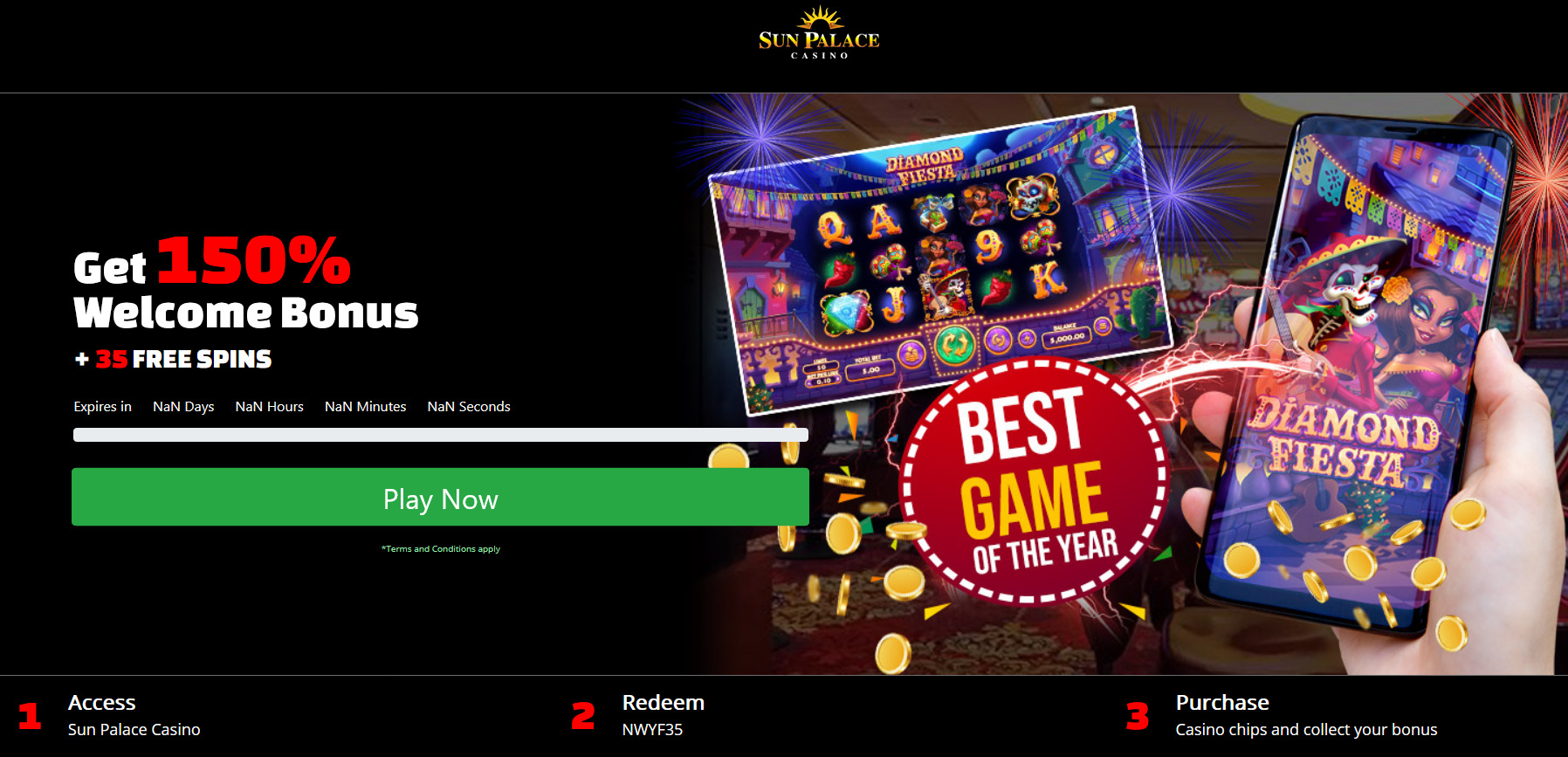 Get 150% Welcome Bonus + 35 FREE SPINS